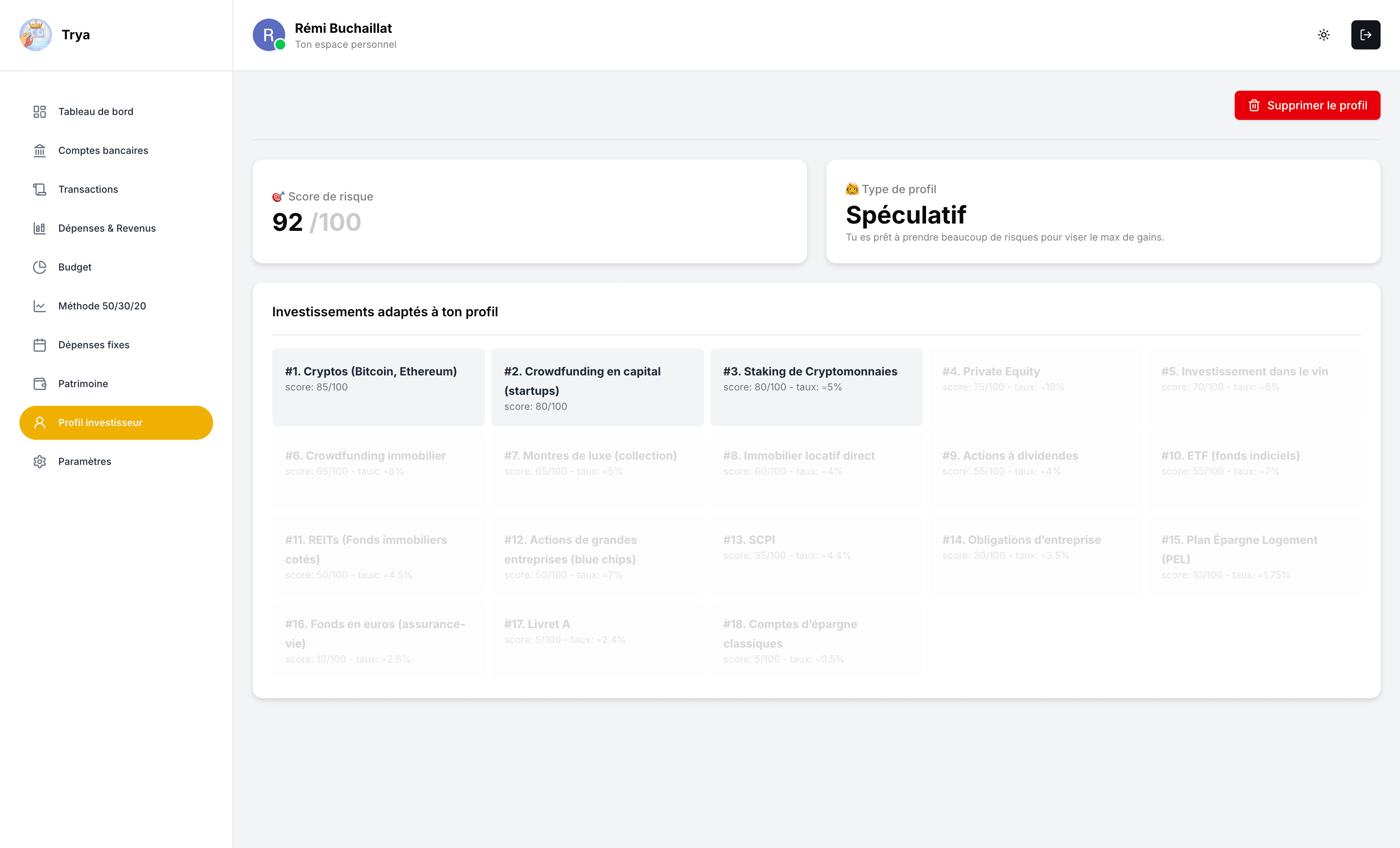 Profil d'investisseur