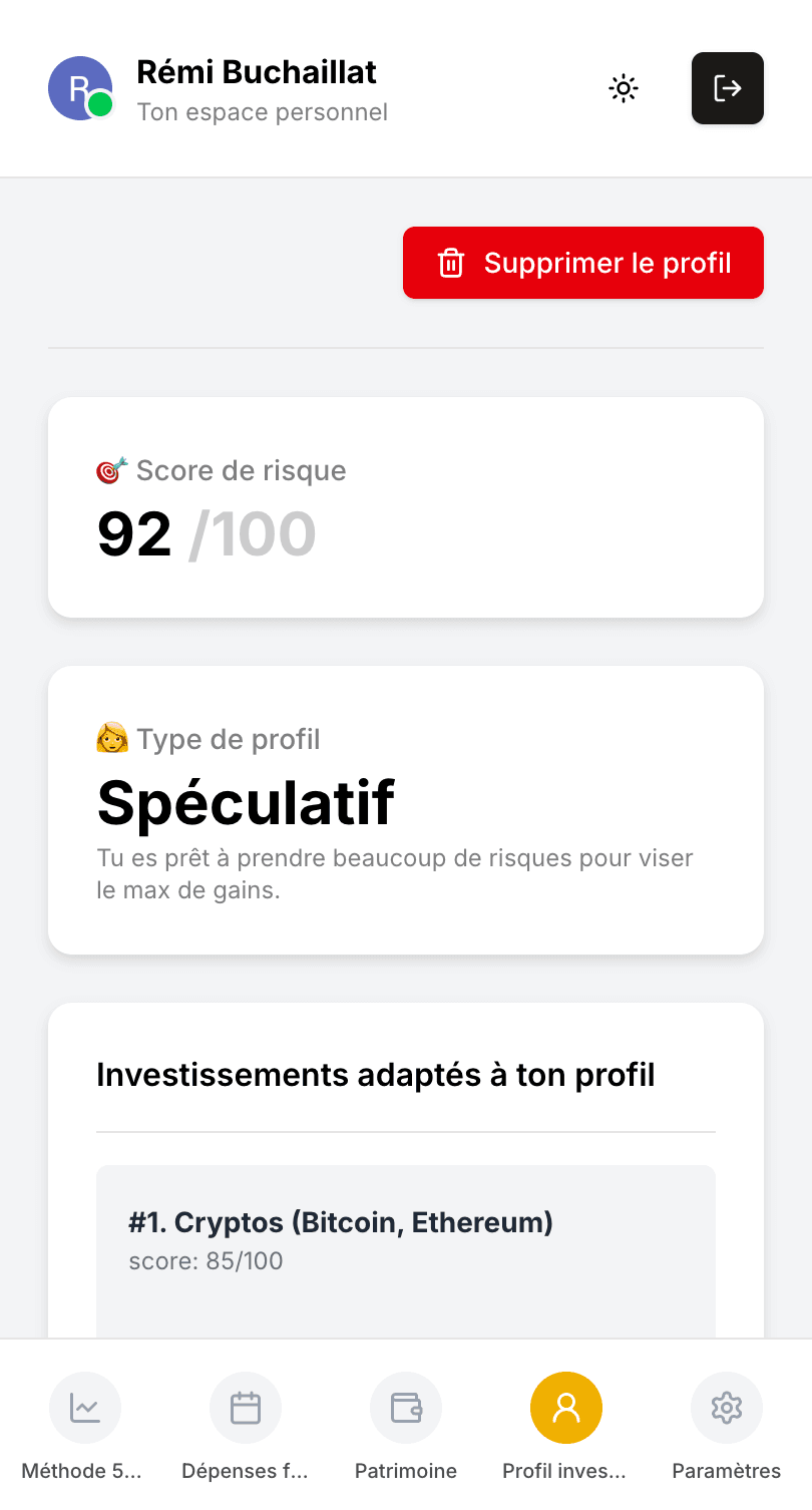 Profil d'investisseur